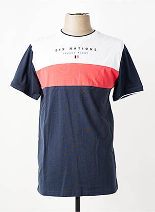 T-shirt broderie manches courtes bleu CAMBERABERO homme