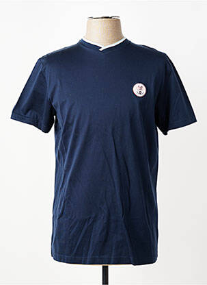 T-shirt broderie manches courtes bleu CAMBRIDGE homme