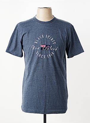 T-shirt broderie manches courtes bleu CAMBERABERO homme