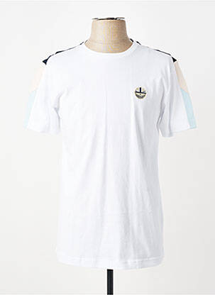 T-shirt broderie manches courtes blanc CAMBERABERO homme
