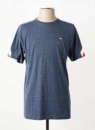 T-shirt tissage chiné manches courtes bleu CAMBERABERO homme