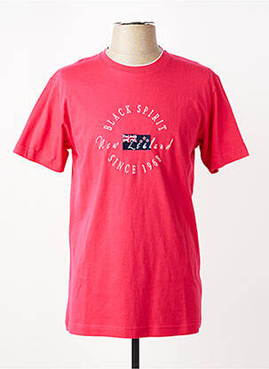 T-shirt broderie manches courtes rose CAMBERABERO homme