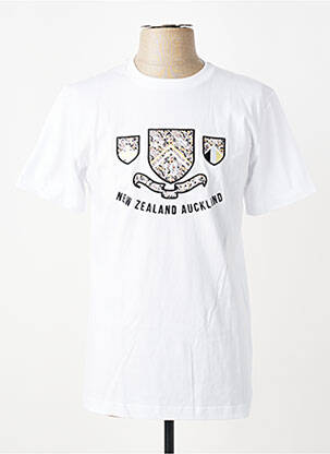 T-shirt broderie manches courtes blanc CAMBERABERO homme