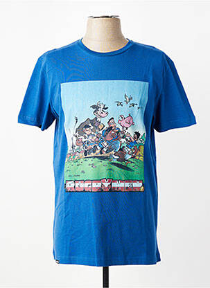 T-shirt coupe droite manches courtes bleu CAMBERABERO homme