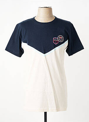 T-shirt broderie manches courtes bleu CAMBERABERO homme