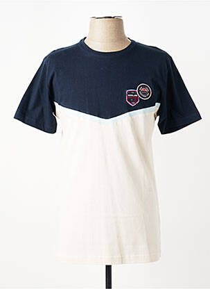 T-shirt broderie manches courtes bleu CAMBERABERO homme