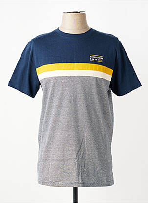 T-shirt coupe droite manches courtes bleu CAMBERABERO homme