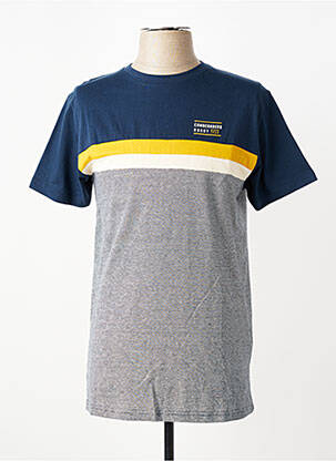T-shirt coupe droite manches courtes bleu CAMBERABERO homme