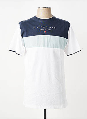 T-shirt broderie manches courtes blanc CAMBERABERO homme