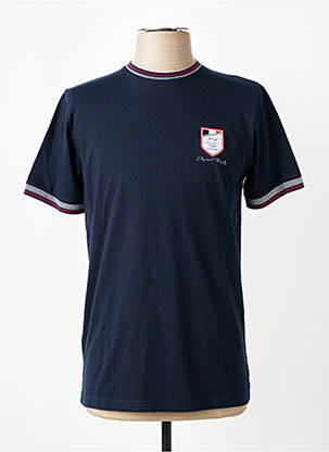 T-shirt broderie manches courtes bleu CAMBERABERO homme