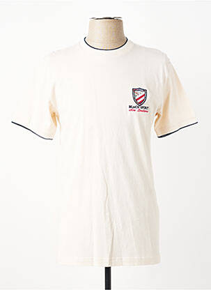 T-shirt broderie manches courtes beige CAMBERABERO homme