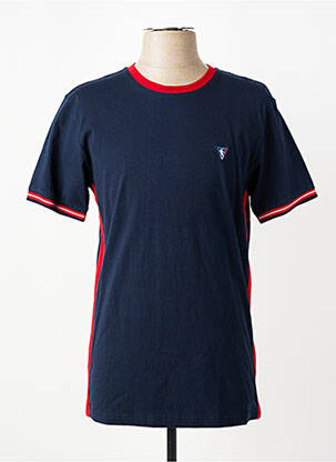 T-shirt broderie manches courtes bleu CAMBERABERO homme