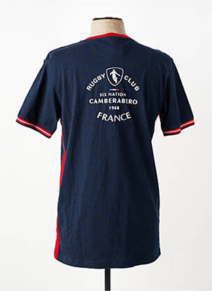 T-shirt broderie manches courtes bleu CAMBERABERO homme