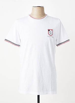 T-shirt broderie manches courtes blanc CAMBERABERO homme