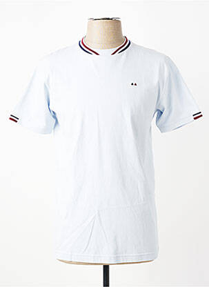 T-shirt broderie manches courtes bleu CAMBERABERO homme