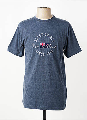 T-shirt broderie manches courtes bleu CAMBERABERO homme