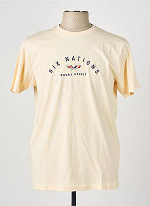 T-shirt broderie manches courtes jaune CAMBERABERO homme
