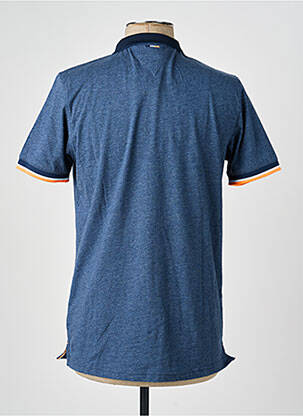 Polo tissage chiné manches courtes bleu CAMBERABERO homme