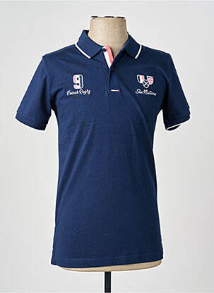 Polo tissage jersey manches courtes bleu CAMBERABERO homme