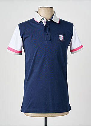 Polo tissage jersey manches courtes bleu CAMBERABERO homme