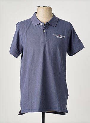 Polo stretch manches courtes bleu TOMMY HILFIGER homme