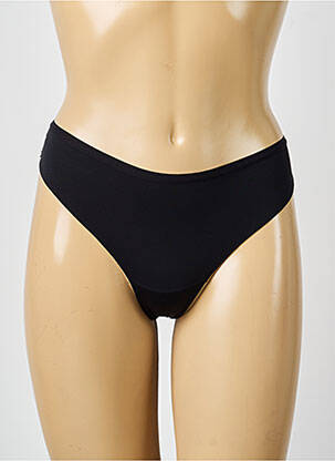 Tanga tissage satiné noir PASSIONATA femme