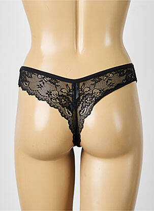 Tanga tissage satiné noir PASSIONATA femme