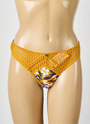 Culotte effet matière satinée jaune MORGAN femme