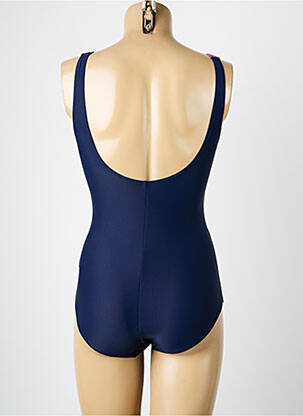 Maillot de bain 1 pièce effet matière satinée haut soutien-gorge moulé bleu DAMART femme