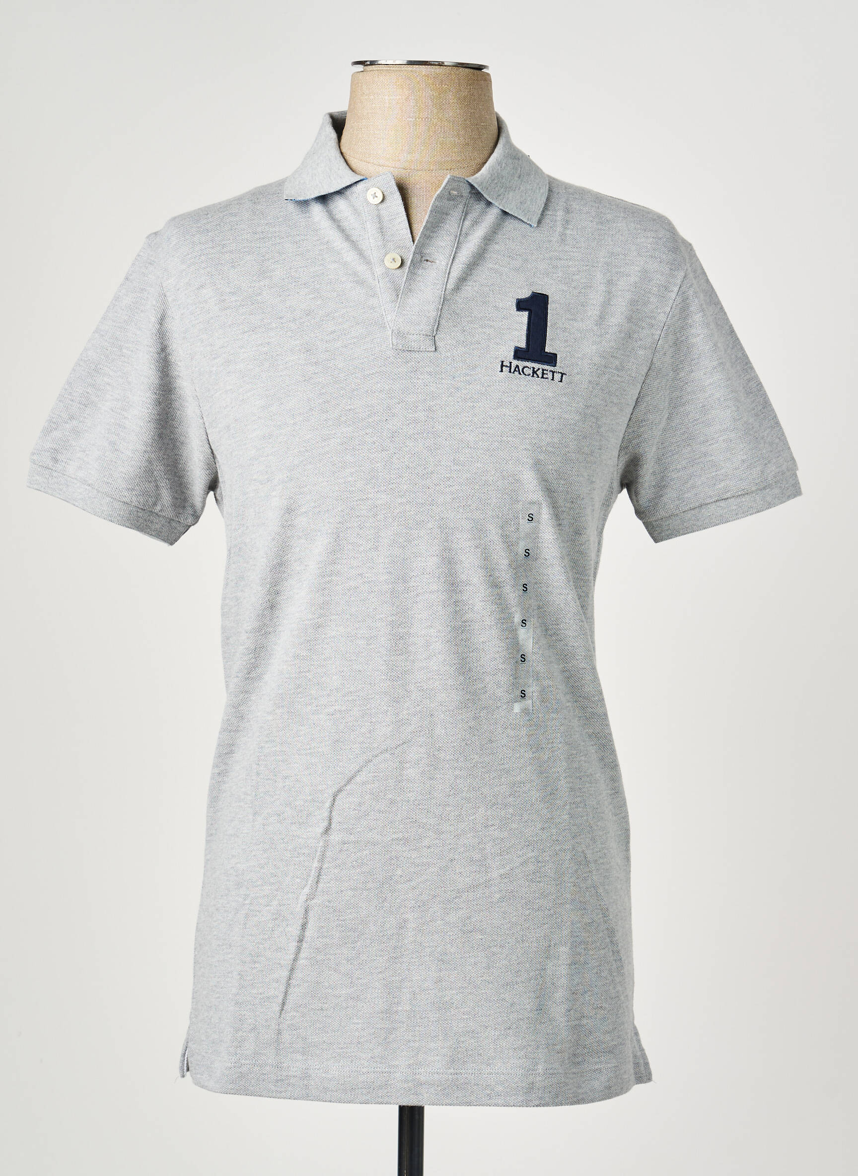 Polo tissage chiné manches courtes gris HACKETT homme