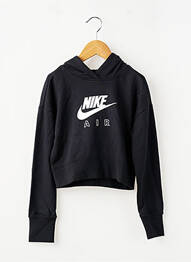 Sweat-shirt à capuche coupe droite manches longues noir NIKE fille