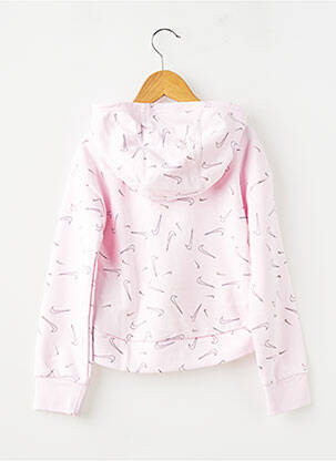 Sweat-shirt à capuche coupe droite manches longues rose NIKE fille