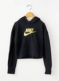 Sweat-shirt à capuche coupe droite manches longues noir NIKE fille