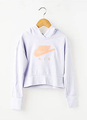 Sweat-shirt à capuche coupe droite manches longues bleu NIKE fille