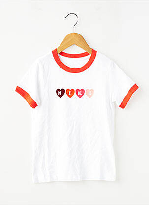 T-shirt coupe droite manches courtes blanc NIKE fille