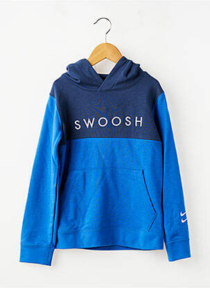Sweat-shirt à capuche coupe droite manches longues bleu NIKE garçon