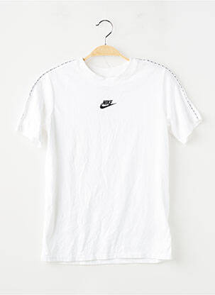 T-shirt sérigraphie floquée manches courtes blanc NIKE garçon