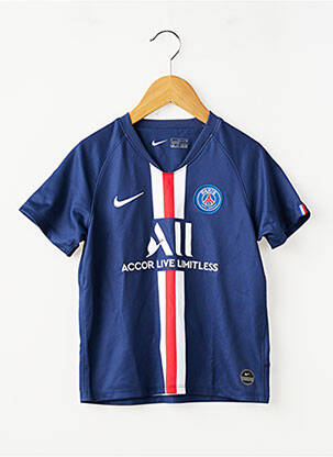 T-shirt sérigraphie floquée manches courtes bleu NIKE garçon
