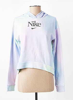 Sweat-shirt à capuche coupe droite manches longues bleu NIKE fille