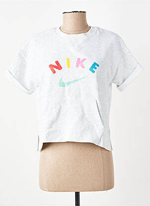 T-shirt coupe droite manches courtes gris NIKE fille
