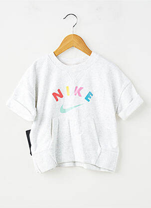 T-shirt coupe droite manches courtes gris NIKE fille