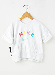 T-shirt sérigraphie floquée manches courtes gris NIKE fille