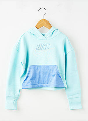 Sweat-shirt à capuche coupe droite manches longues bleu NIKE fille
