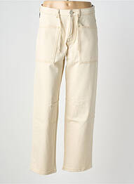 Jeans coupe droite poches beige REIKO femme