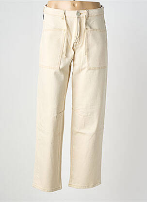 Jeans coupe droite poches beige REIKO femme