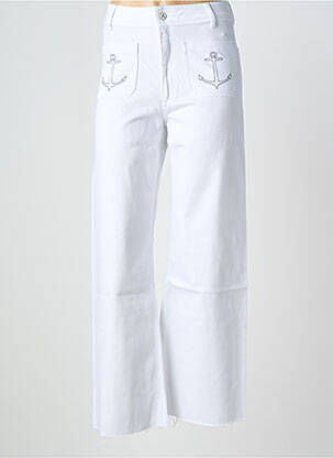 Jean coupe flare stretch taille haute blanc REIKO femme