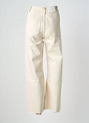 Jeans coupe large finition bord franc taille haute beige REIKO femme