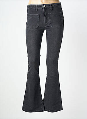 Jean coupe flare stretch taille haute noir REIKO femme