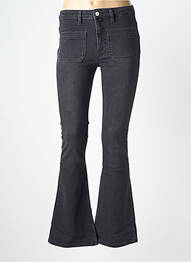 Jean coupe flare stretch taille haute noir REIKO femme