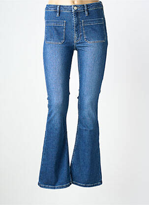 Jean coupe flare stretch taille haute bleu REIKO femme